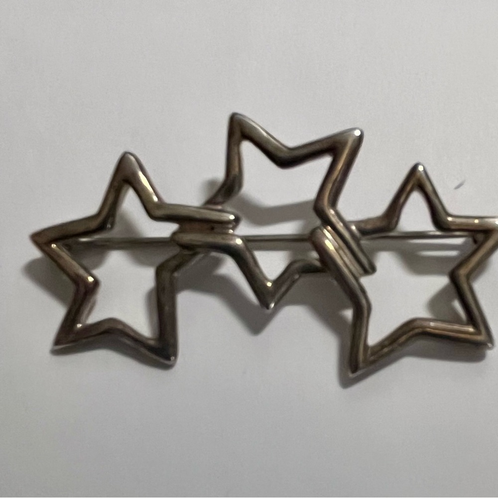 Tiffany and co vintage 1985 stars brooch 925 sterling silver rare pin 8.1g